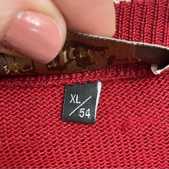 Montechiaro Made in Italy V neck Men's Sweater XL Merino wool - Picture 3 of 10